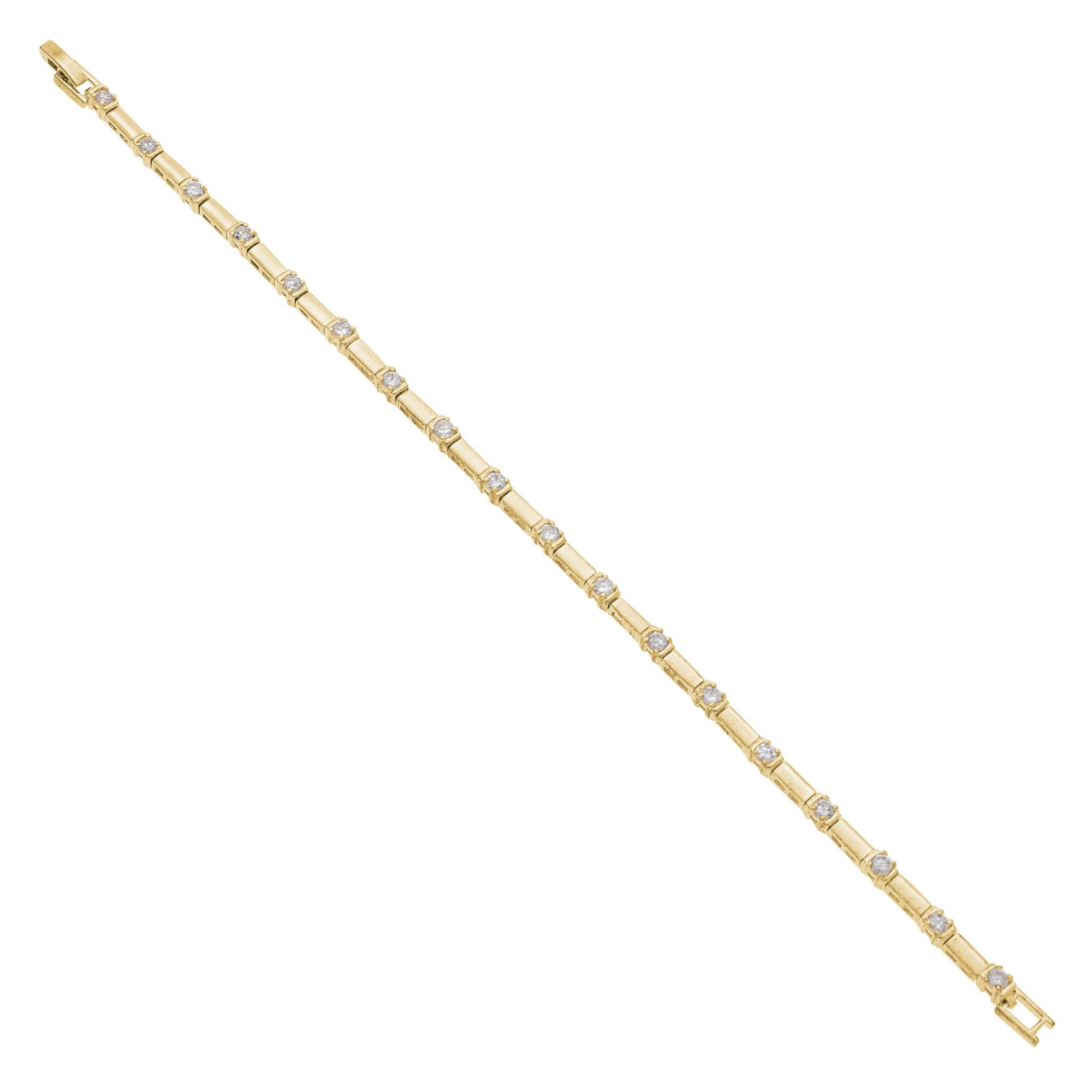 A 8.25" rectangle bar simulated diamond bracelet displayed on a neutral white background.