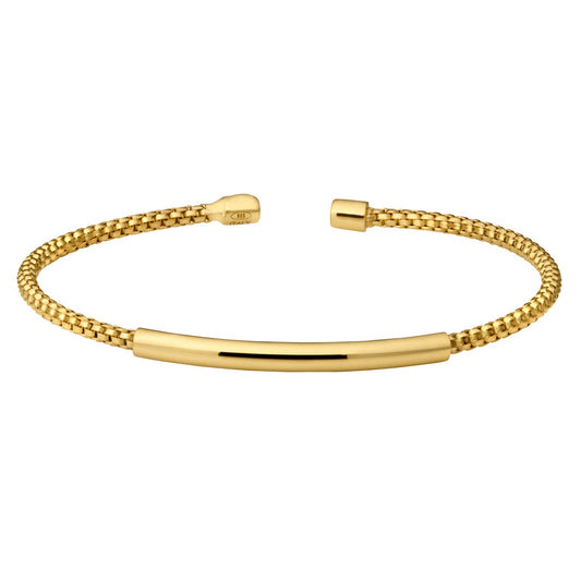 A rounded box link bracelet with bar displayed on a neutral white background.