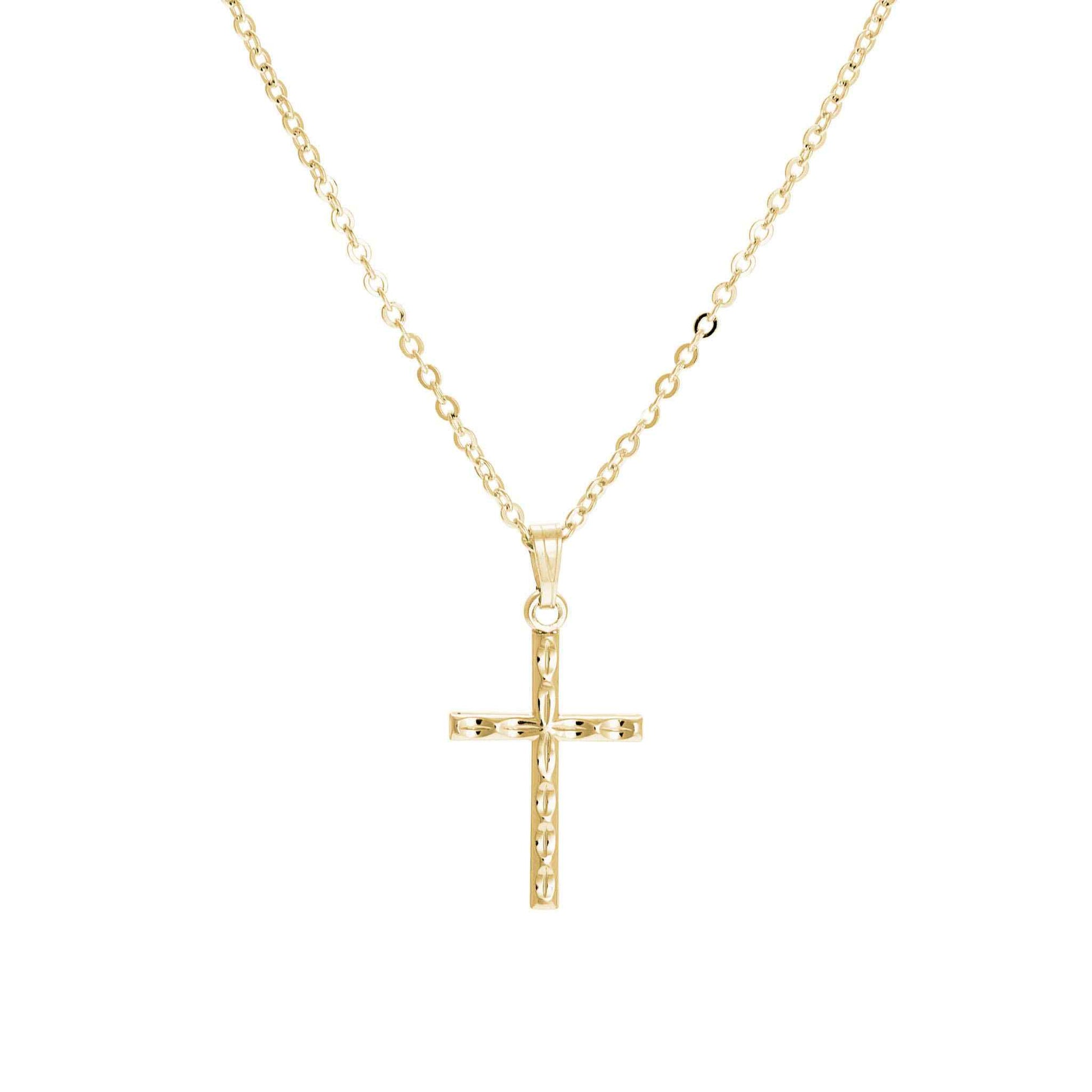 A scalloped medium cross displayed on a neutral white background.