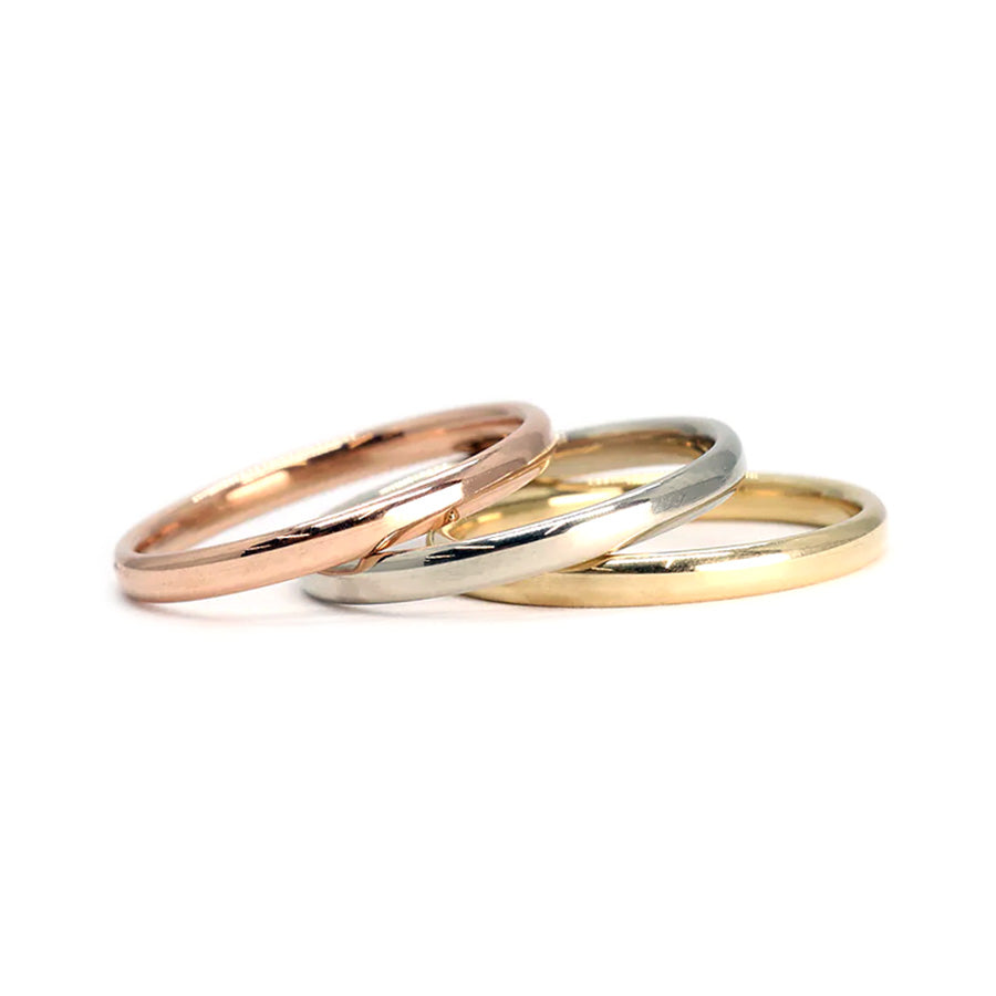 Set of Three Stackable 14k Gold Wedding Bands