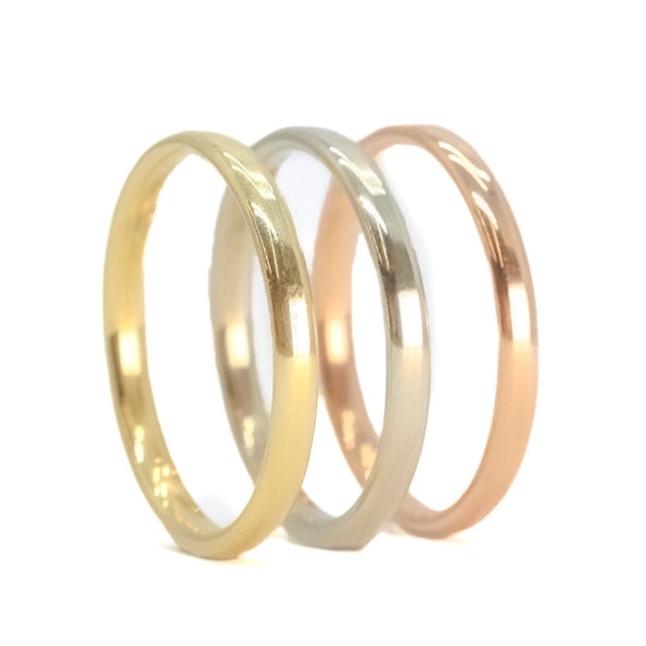 Set of Three Stackable 14k Gold Rings | Vansweden Jewelers
