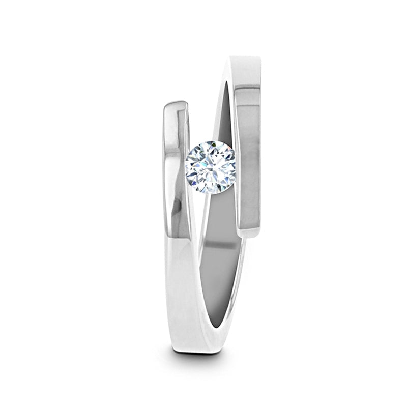 Lab-Created Diamond Spiral Titanium Women's Ring | Vansweden Jewelers