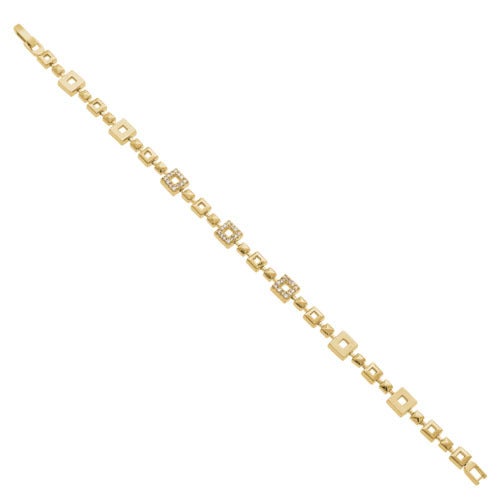 A square simulated diamond bracelet displayed on a neutral white background.