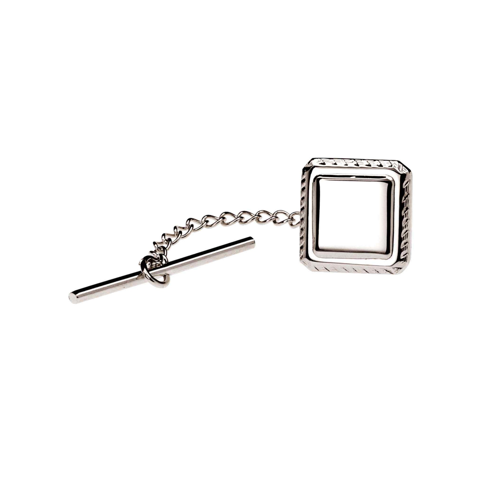 A square tie tack with rope edge displayed on a neutral white background.