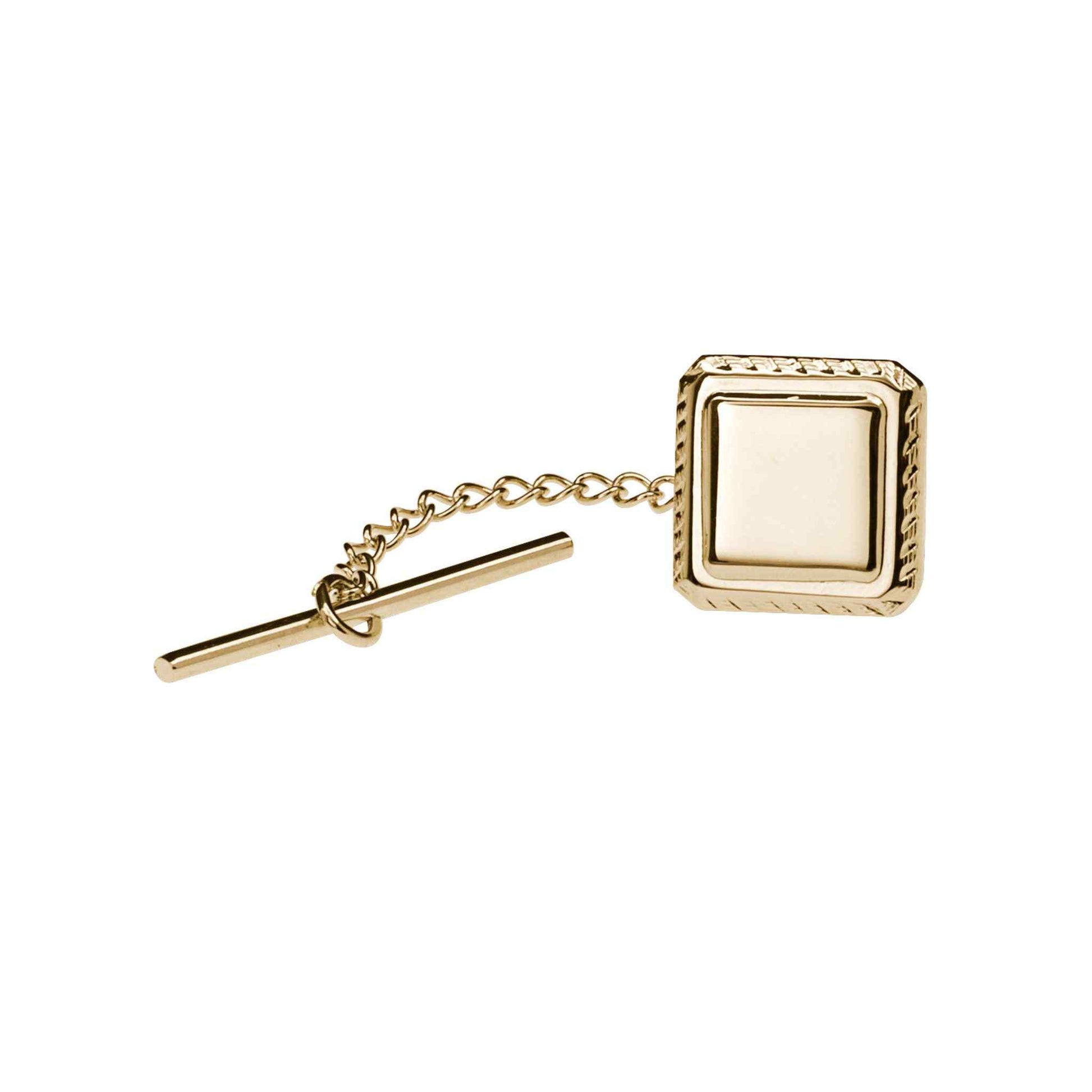 A square tie tack with rope edge displayed on a neutral white background.