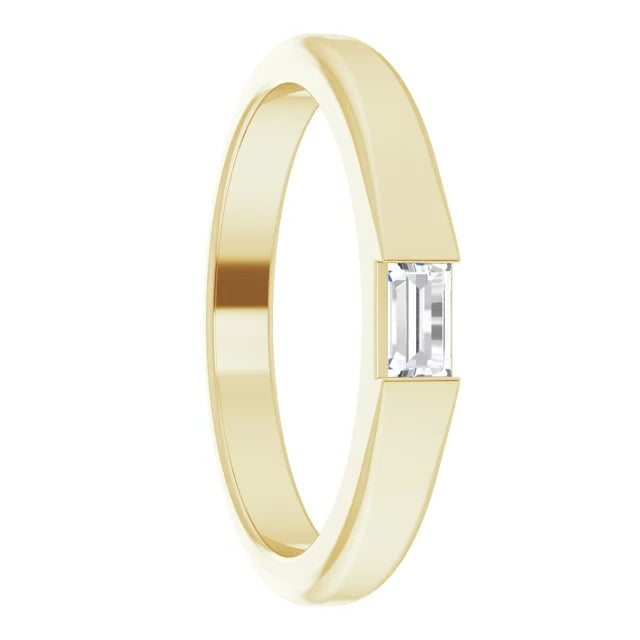 Stackable 14k Gold Baguette Diamond Women's Ring