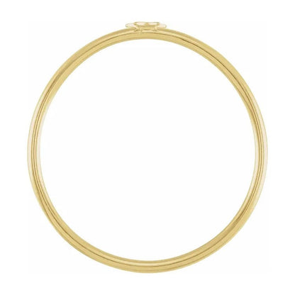 Stackable 14k Yellow Gold Star Women's Ring