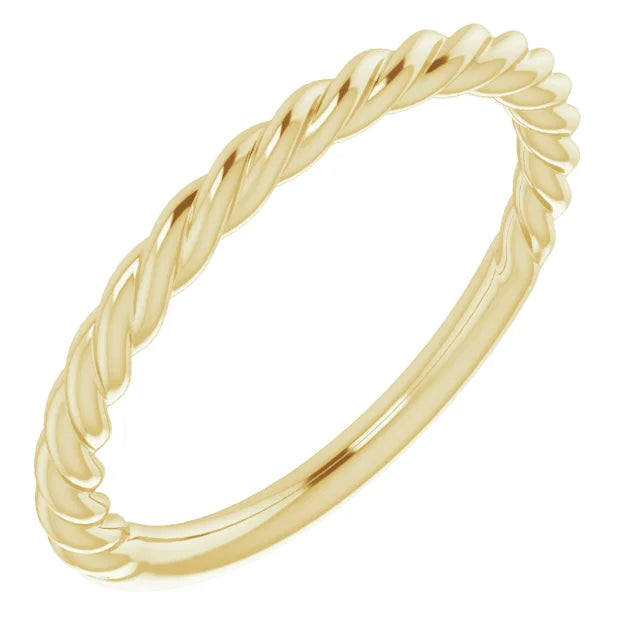 Stackable 14k Yellow Gold Twisted Rope Women's Ring