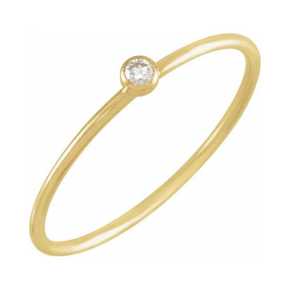 Stackable 14k Yellow Gold Women's Diamond Ring