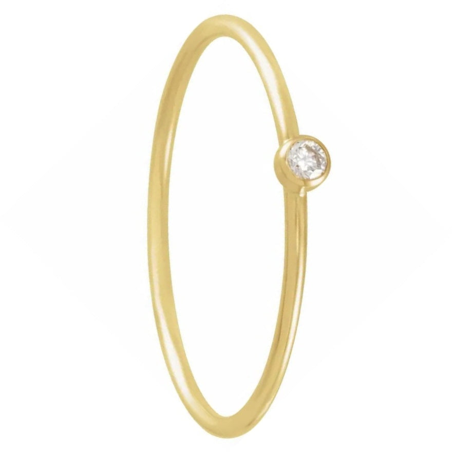 Stackable 14k Yellow Gold Women's Diamond Ring