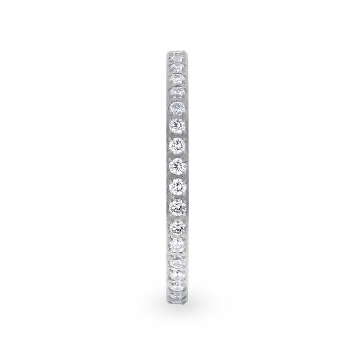 Stackable Titanium Women's Eternity Wedding Band with Lab-Created Diamonds