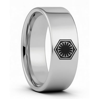 Star Wars First Order Symbol Tungsten Wedding Band