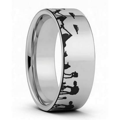 Star Wars Hoth Battle Tungsten Wedding Band