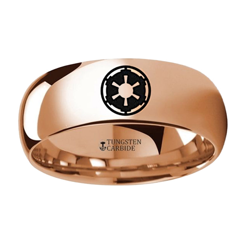 Star Wars Imperial Crest Rose Gold Tungsten Wedding Band
