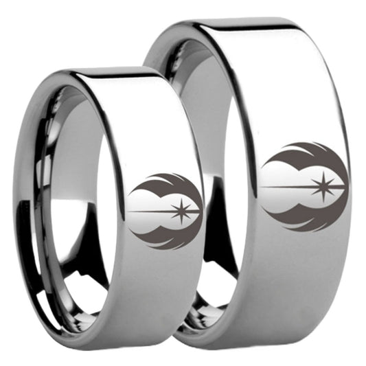 Star Wars Jedi Order Tungsten Couple's Matching Wedding Band Set