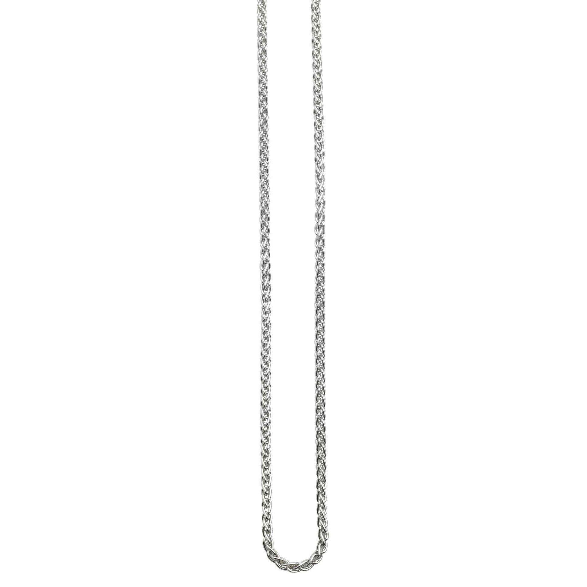 A 1.8 mm sterling silver 16" wheat chain displayed on a neutral white background.
