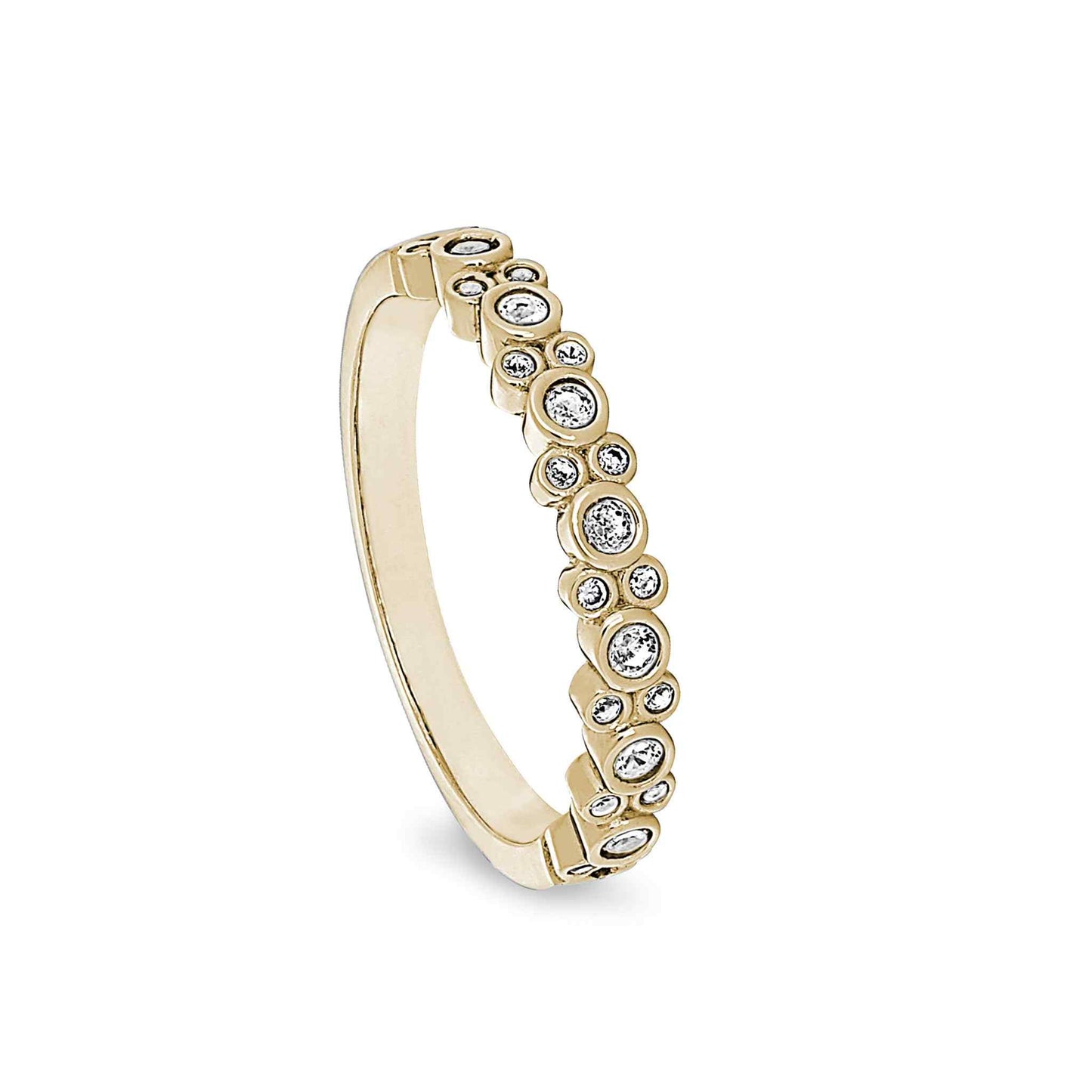 A sterling silver bubbles ring with simulated diamonds displayed on a neutral white background.