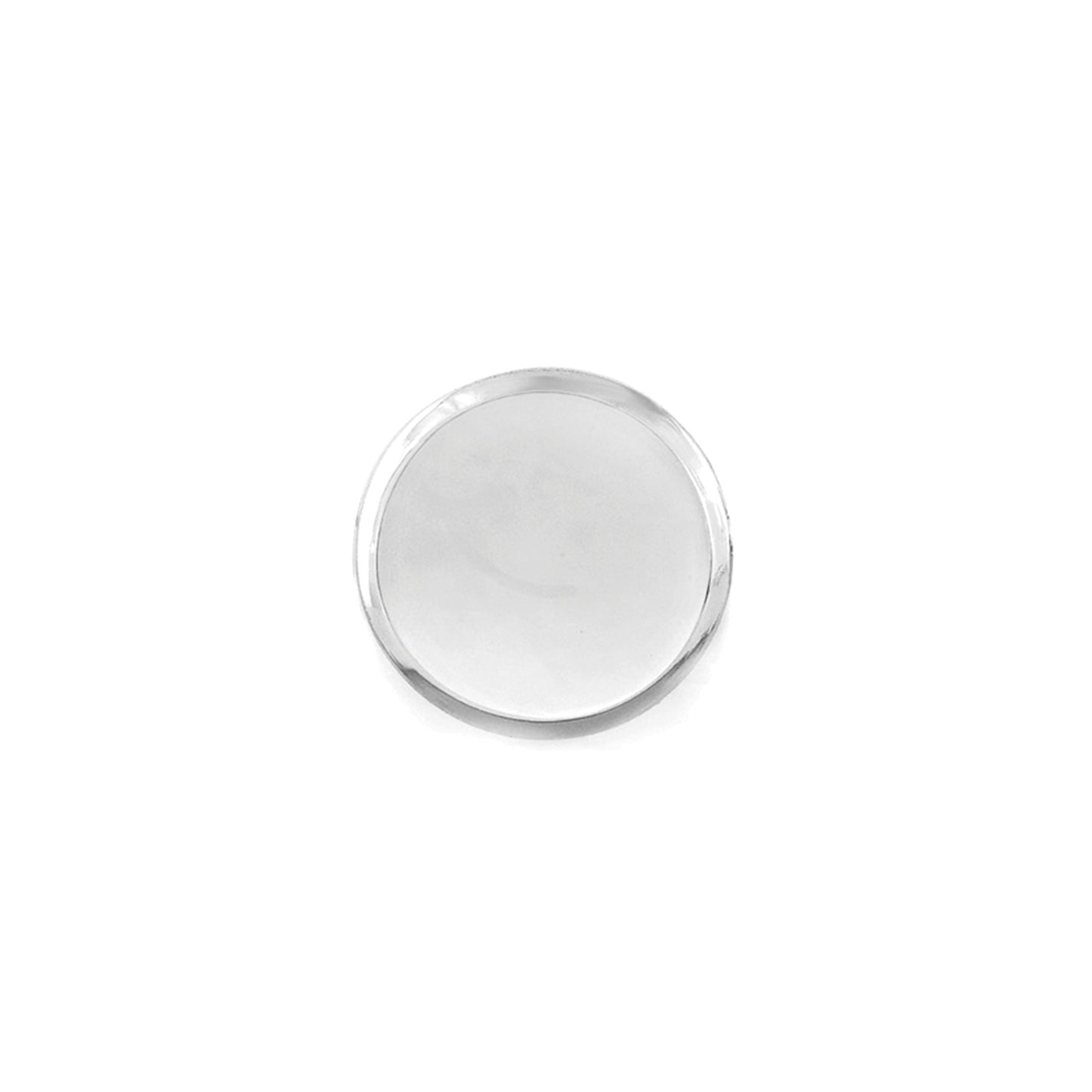 A sterling silver plain polished bevel edge tie tack displayed on a neutral white background.