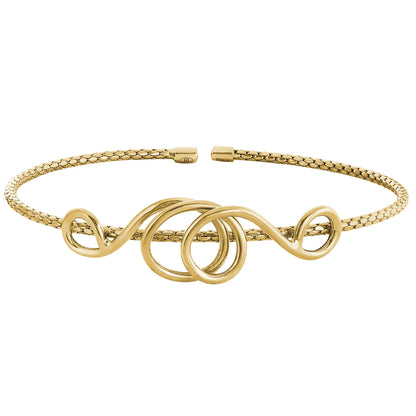 A swirl loops cable bracelet displayed on a neutral white background.