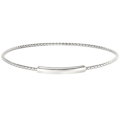 A textured cable bracelet with bar displayed on a neutral white background.