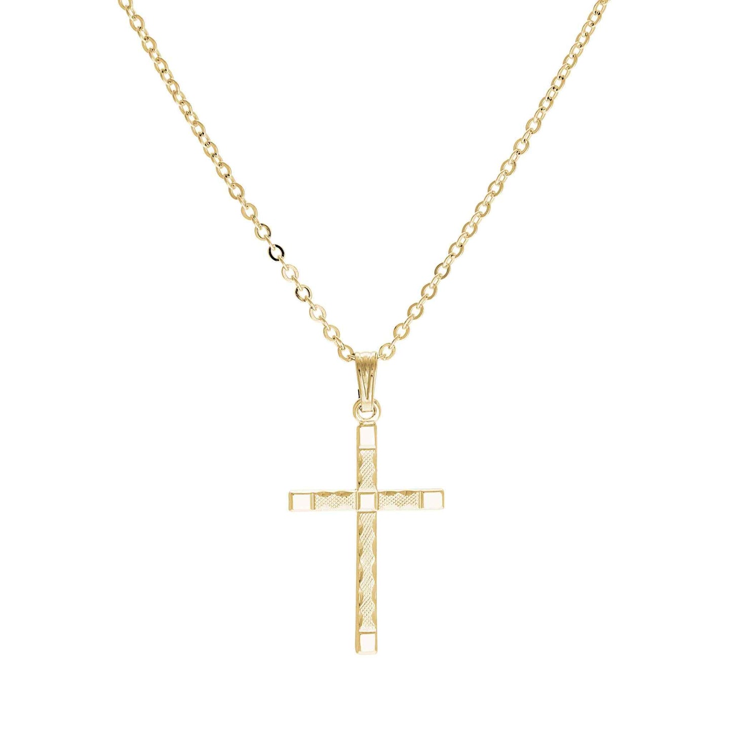 A texured medium cross displayed on a neutral white background.