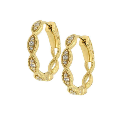 A three stone marquise earrings with simulated diamonds displayed on a neutral white background.