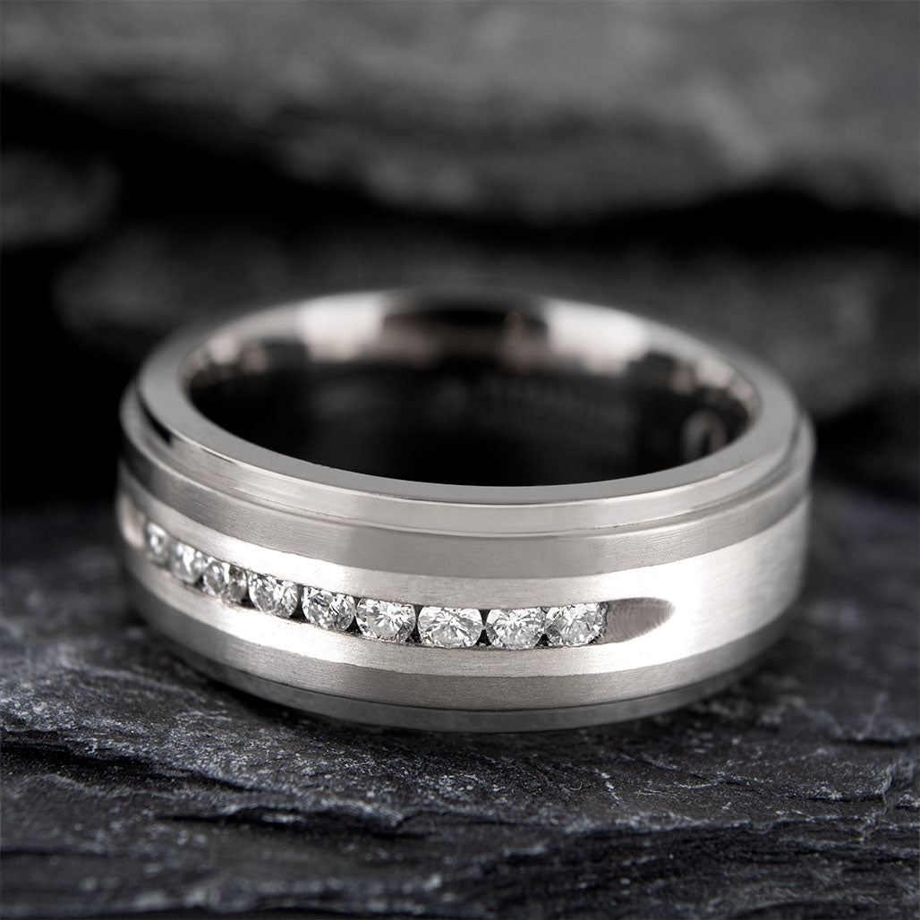 Platinum Unisex Ring with Diamonds JL PT MB PR 139