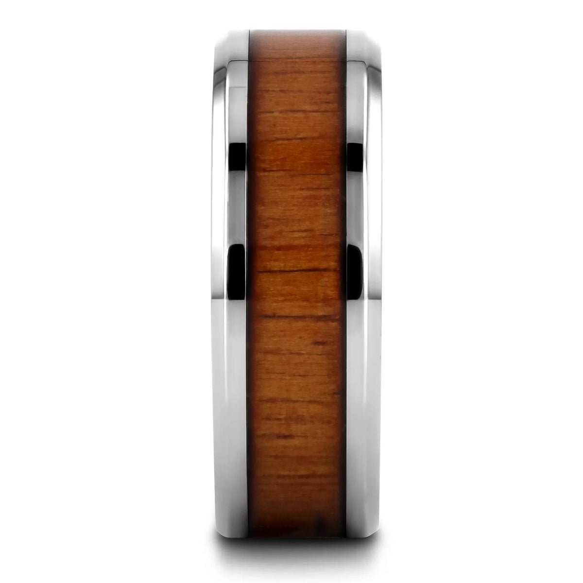 Titanium Men's Wedding Band with Koa Wood Inlay