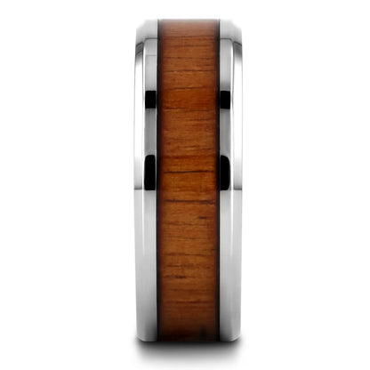Titanium Men's Wedding Band with Koa Wood Inlay