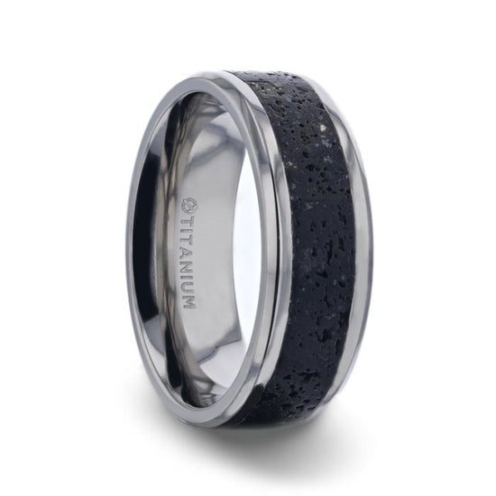 Titanium Men's Ring with Lava Rock Vansweden Jewelers