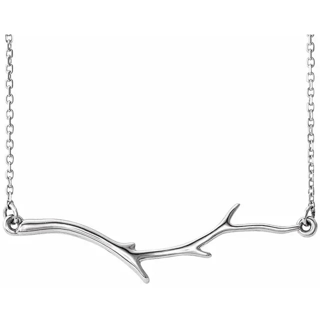 Tree Branch Sterling Silver Bar Necklace