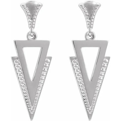 Triangle Geometric Sterling Silver Earrings