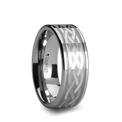 Tungsten Wedding Band with Celtic Design