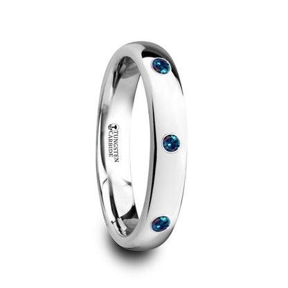 Tungsten Women's Wedding Band with Alexandrite