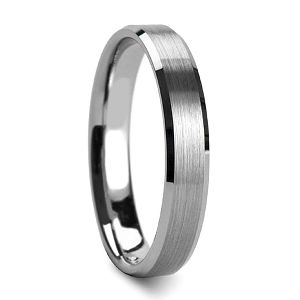 Tungsten Women's Wedding Band with Brushed Center