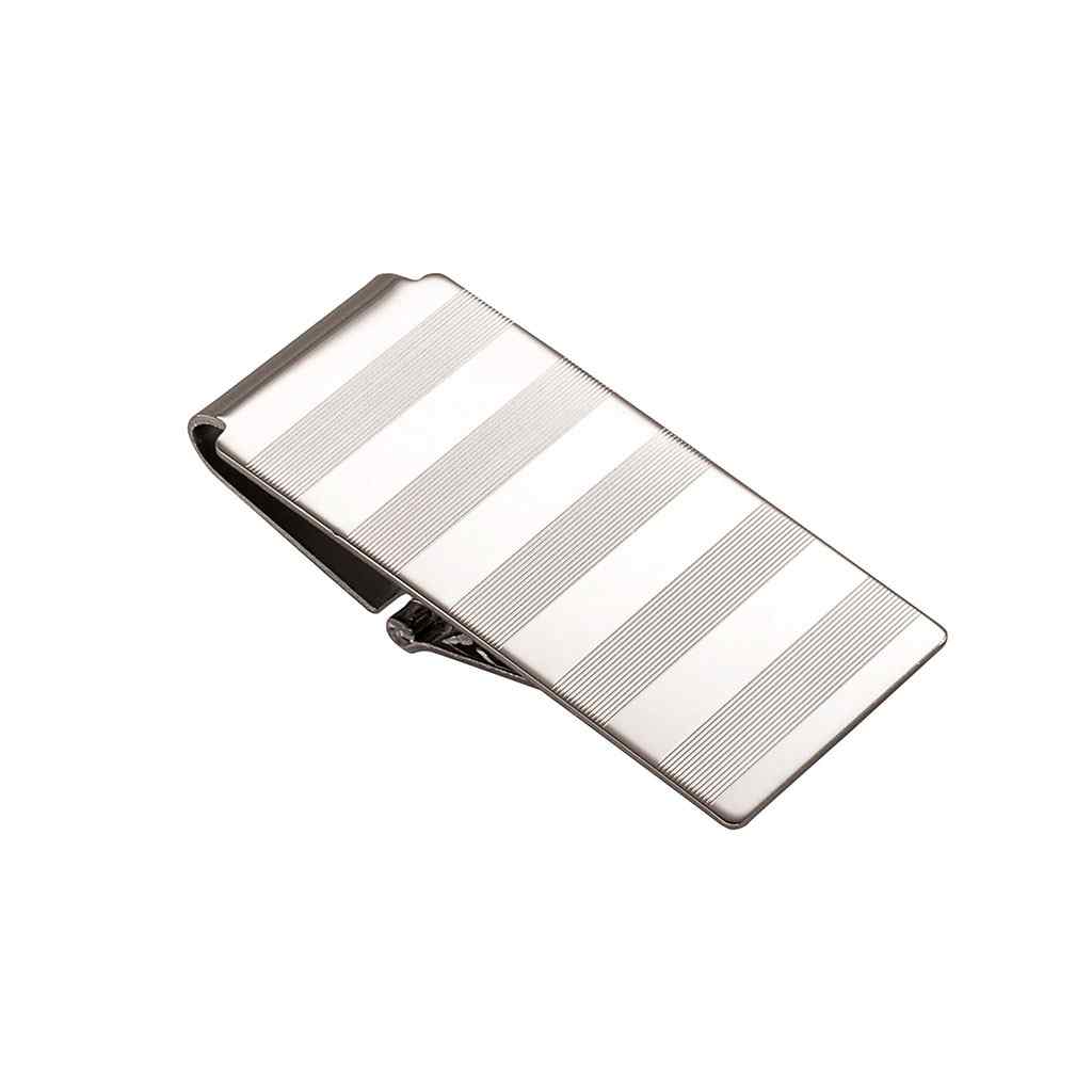 A hinged money clip displayed on a neutral white background.