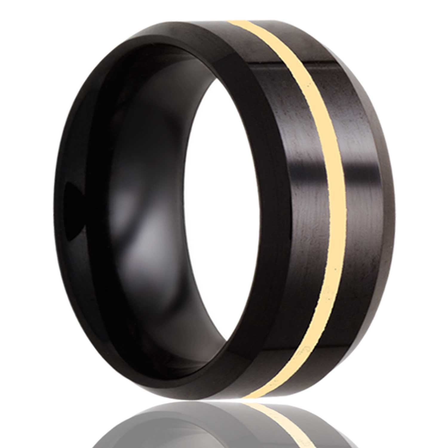 Gold Inlay Rings 14k Gold Inlay Ceramic Ring | Vansweden Jewelers
