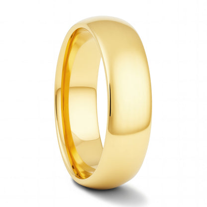 Yellow Gold Tungsten Wedding Band
