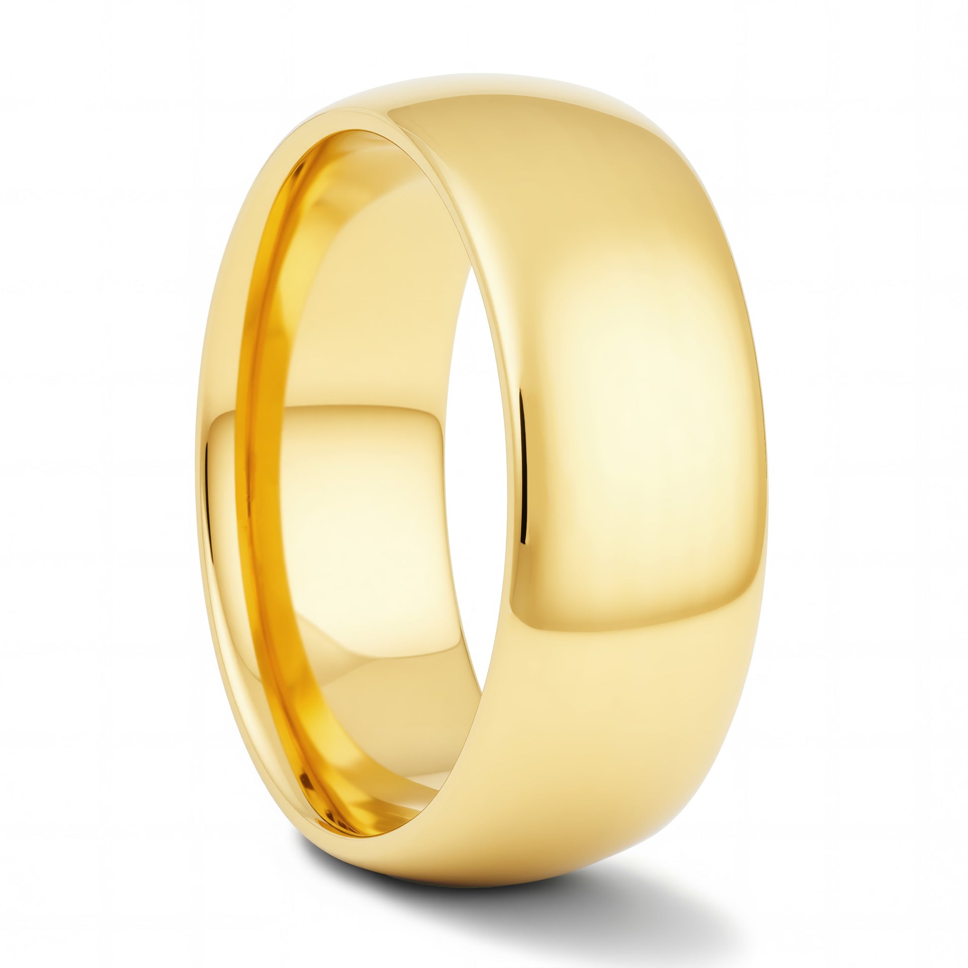 Yellow Gold Tungsten Wedding Band